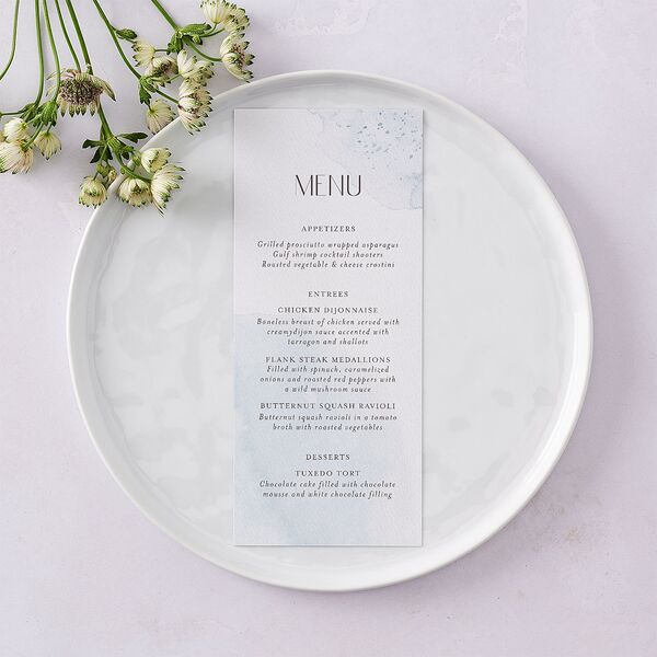 Watercolor Wash Menus Pool Signature
