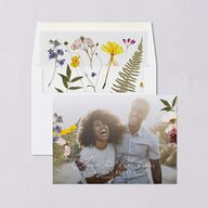 Pressed Flowers Save The Date Cards Sunflower Signature smooth Blank No