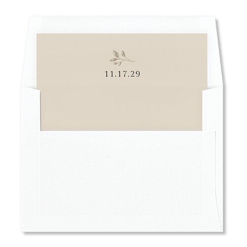Elegant Botanical Initials  Envelope Liners Licorice Standard