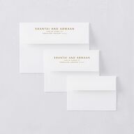 Indian Botanical Blooms Rehearsal Dinner Invitation Envelopes White Daffodil Both Recipient and Return Addresses Signature Standard