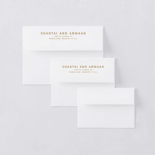 Indian Botanical Blooms Rehearsal Dinner Invitation Envelopes White Daffodil Both Recipient and Return Addresses Signature Standard