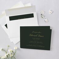 Marble and Gold Rehearsal Dinner Invitation Dark Emerald Signature Blank