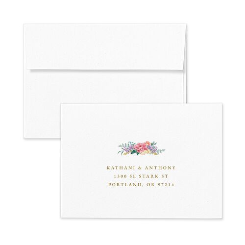 Glamorous Regency Garden Response Card Envelopes Blue Pure White Return Address Signature Standard