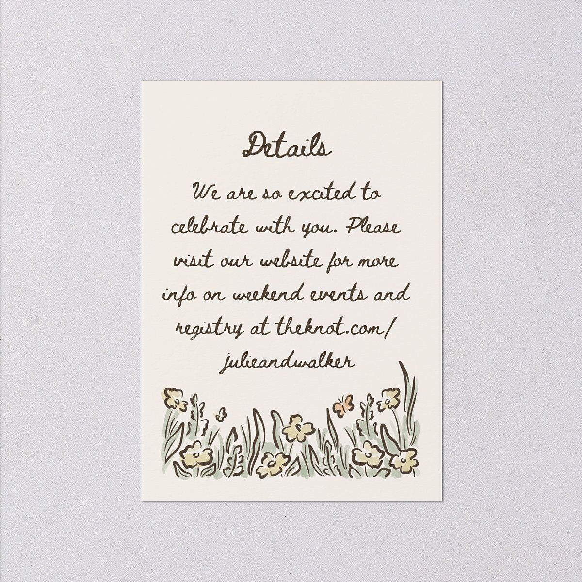 Watercolor Fairytale Trees Wedding Event Detail Cards Slate Signature Standard