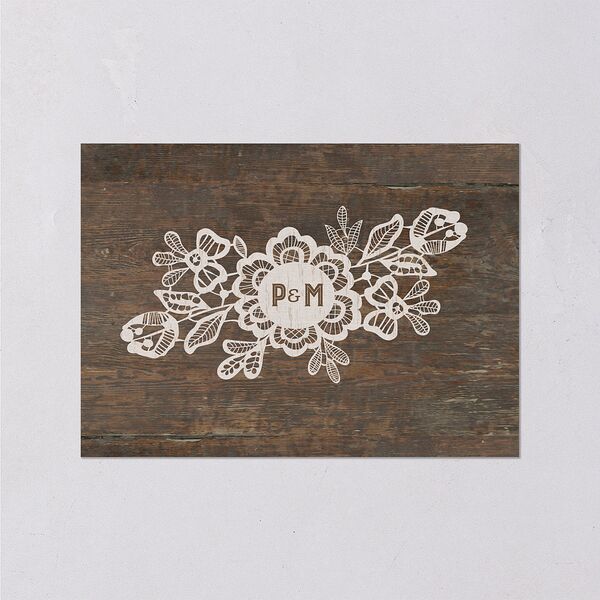 Woodgrain Lace Wedding Enclosure Cards Falcon Signature Standard