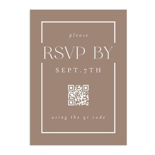 Elegant Frame QR Code RSVP Cards Fawn Signature Standard