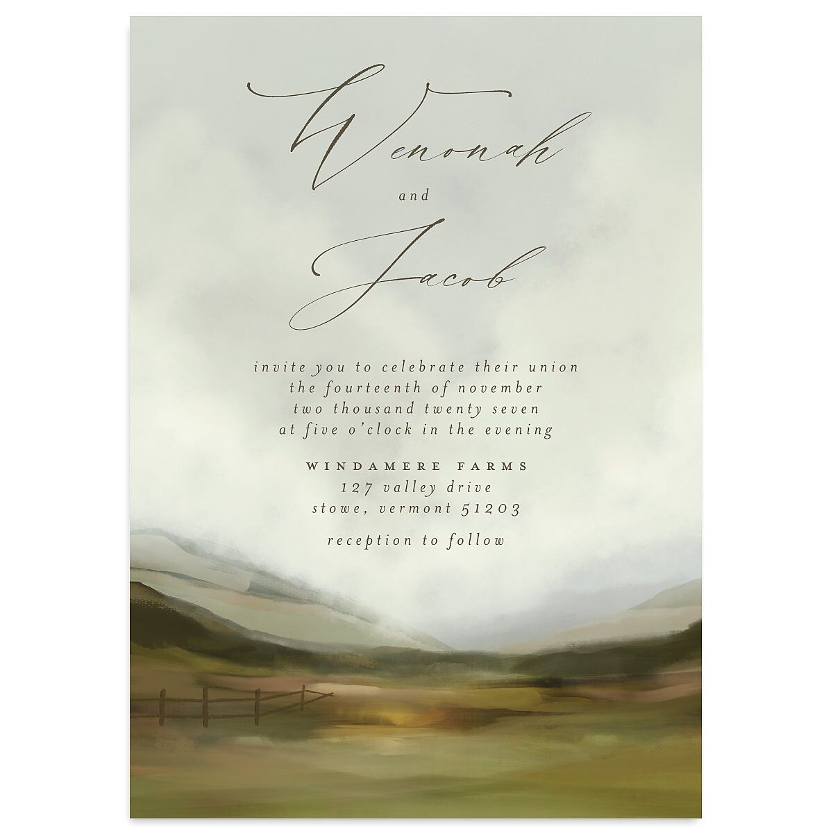 Western Valley Wedding Invitations