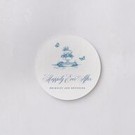Elegant Antique Toile Frame Wedding Day Coasters by Bridgerton Cruise Cardboard Circle