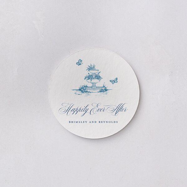 Elegant Antique Toile Frame Wedding Day Coasters by Bridgerton Cruise Cardboard Circle