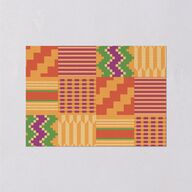 Ankara Print Wedding Response Cards Gold Marigold Signature Standard
