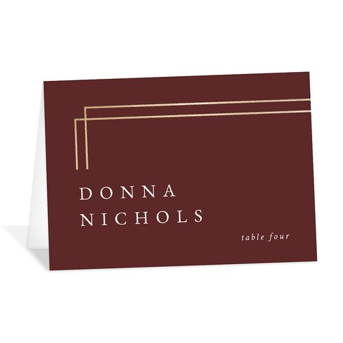 Double Frame Place Cards Gold Merlot Signature