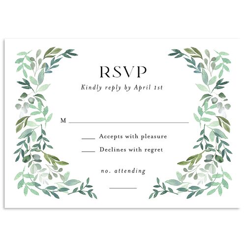 Greenery Altar Wedding Response Cards Licorice Signature Standard