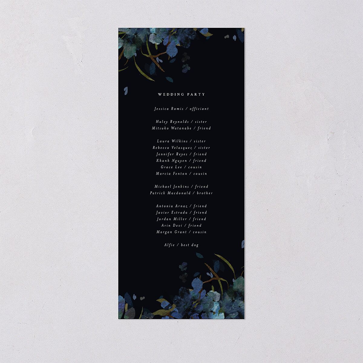 Midnight Floral Wedding Programs Gold Navy Signature