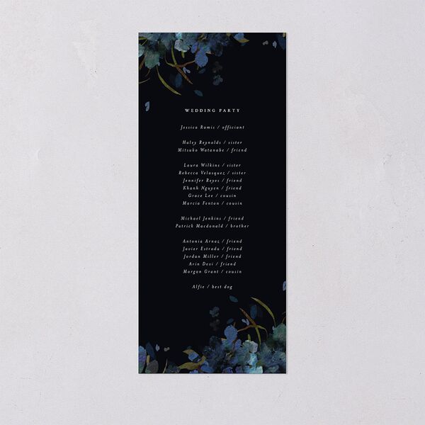 Midnight Floral Wedding Programs Gold Navy Signature
