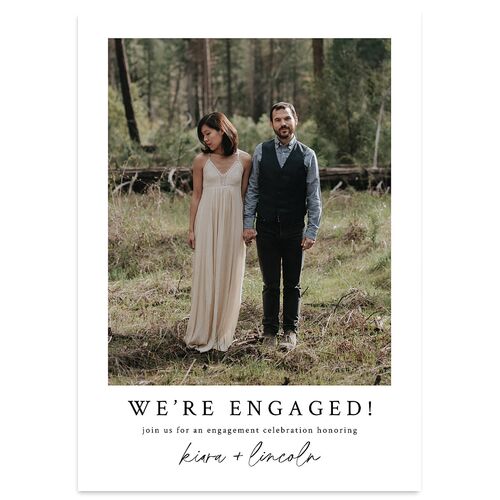 Captured Love Engagement Party Wedding Invitations Pure White Signature Blank No Standard