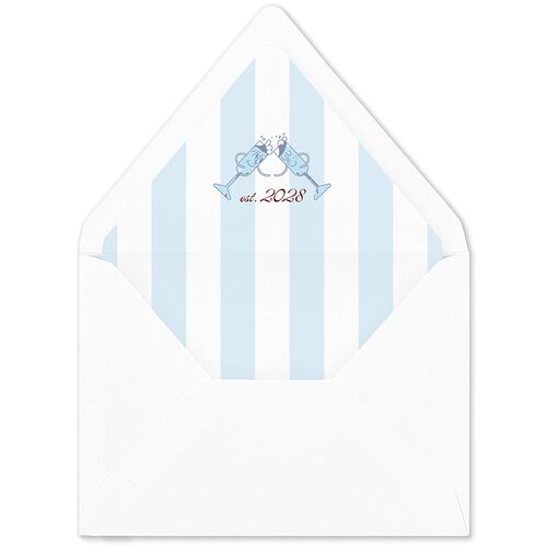Whimsical Retro Cartoon Euro Envelope Liners Baby Blue Luxe