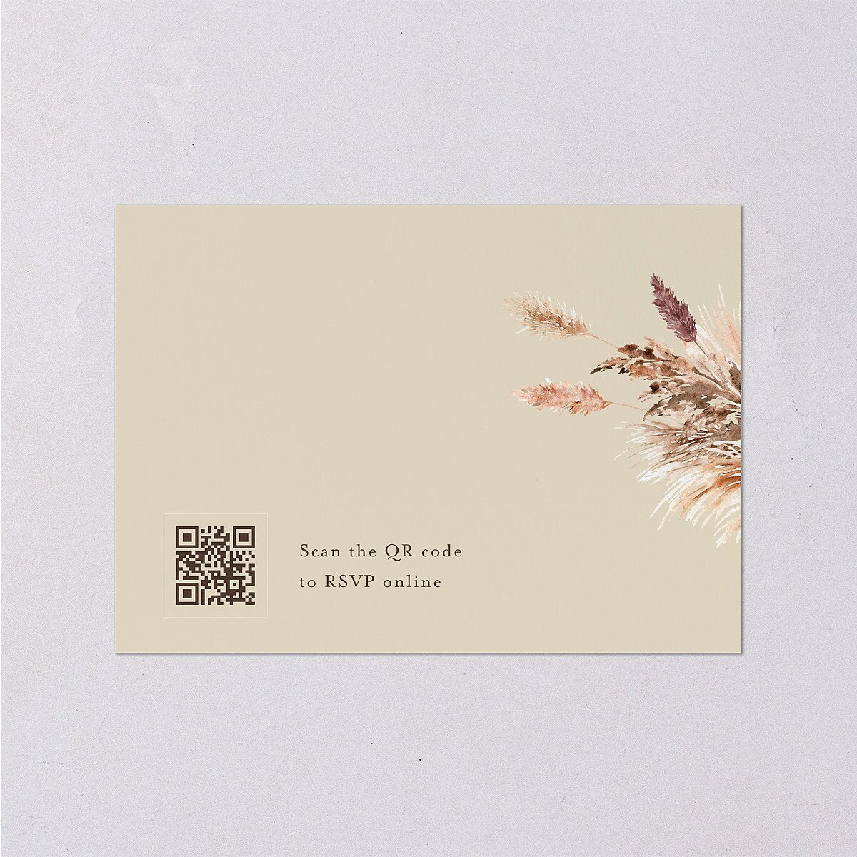 Soft Pampas Foil Wedding Response Cards Silver Sepia Signature Standard