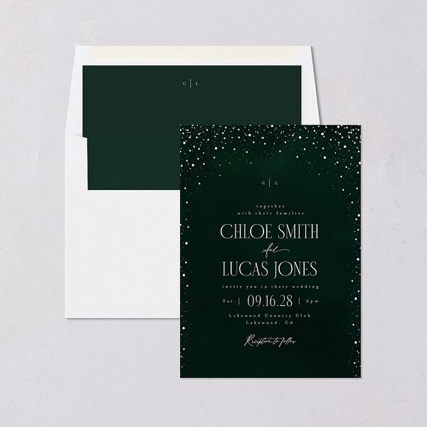 Sparkling Night Envelope Liners Dark Green Standard