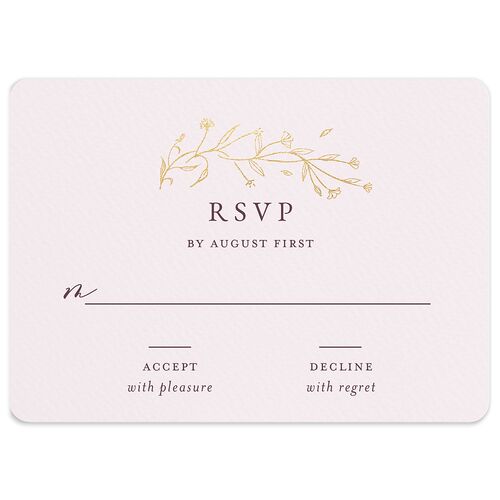 Gilded Monogram Wedding Response Cards Gold Purple Haze Signature Rounded