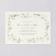 Dainty Fairytale Greenery Bridal Shower Invitations Hunter Green Signature Blank