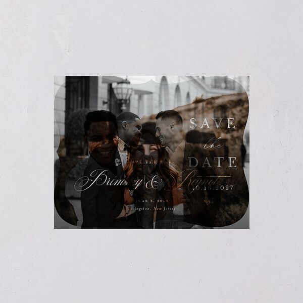 Elegant Antique Toile Frame Save the Date Petite Cards by Bridgerton Cruise Signature smooth Blank Bracket