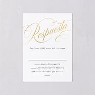 Nuestra Boda Wedding Response Cards Gold Pure White Signature