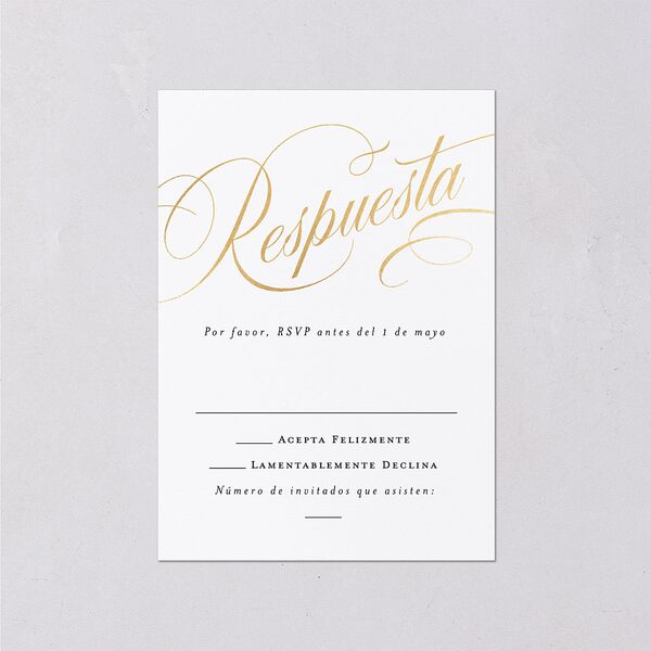 Nuestra Boda Wedding Response Cards Gold Pure White Signature