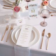 Glamorous Regency Garden Menus by Bridgerton Pure White Signature
