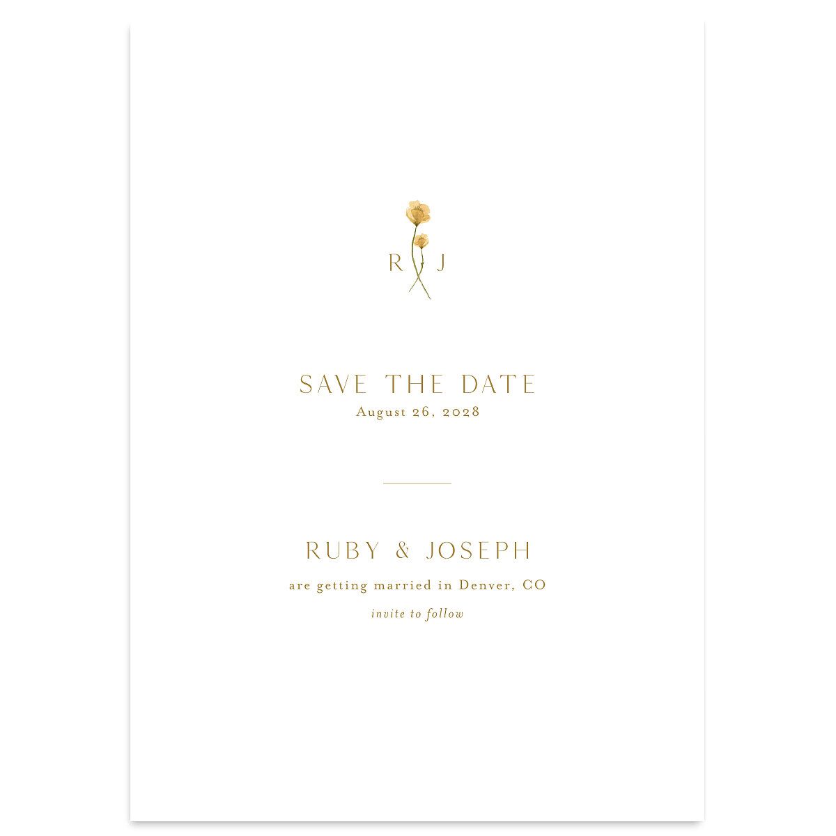 Dainty Monogram Save the Date Cards
