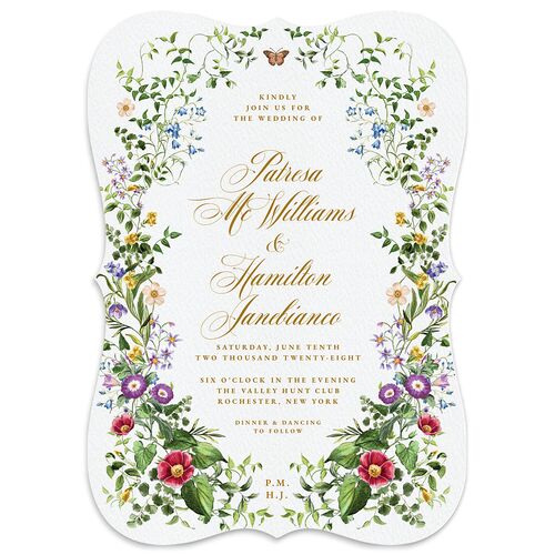 Opulent Garden Wedding Invitations Scottish Green Signature Blank No Bracket