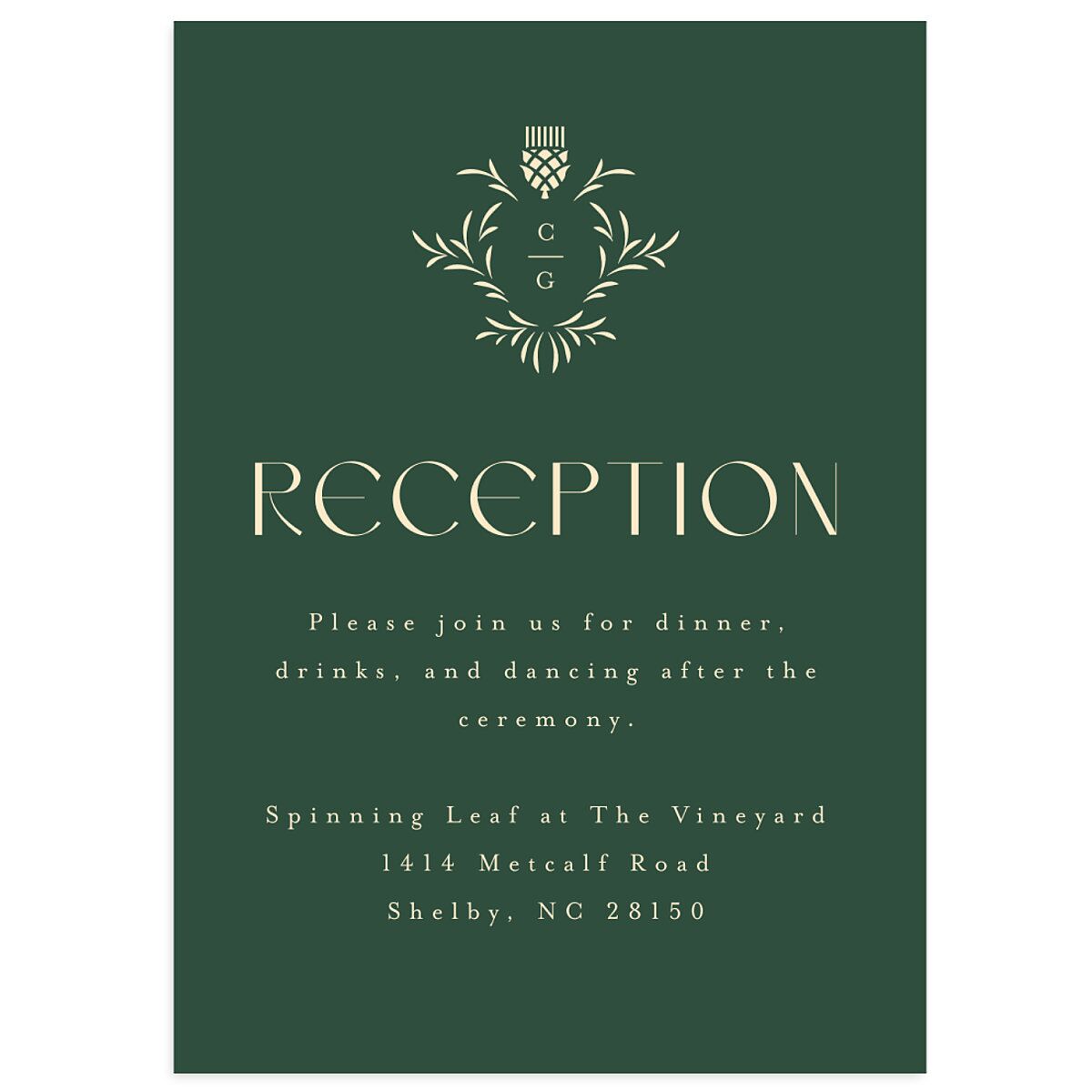 Tartan Crest Wedding Enclosure Cards