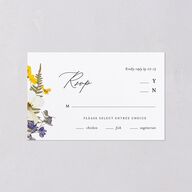 Pressed Flowers All-in-One Wedding Invitations Sunflower Signature Light Both Recipient and Return Addresses No