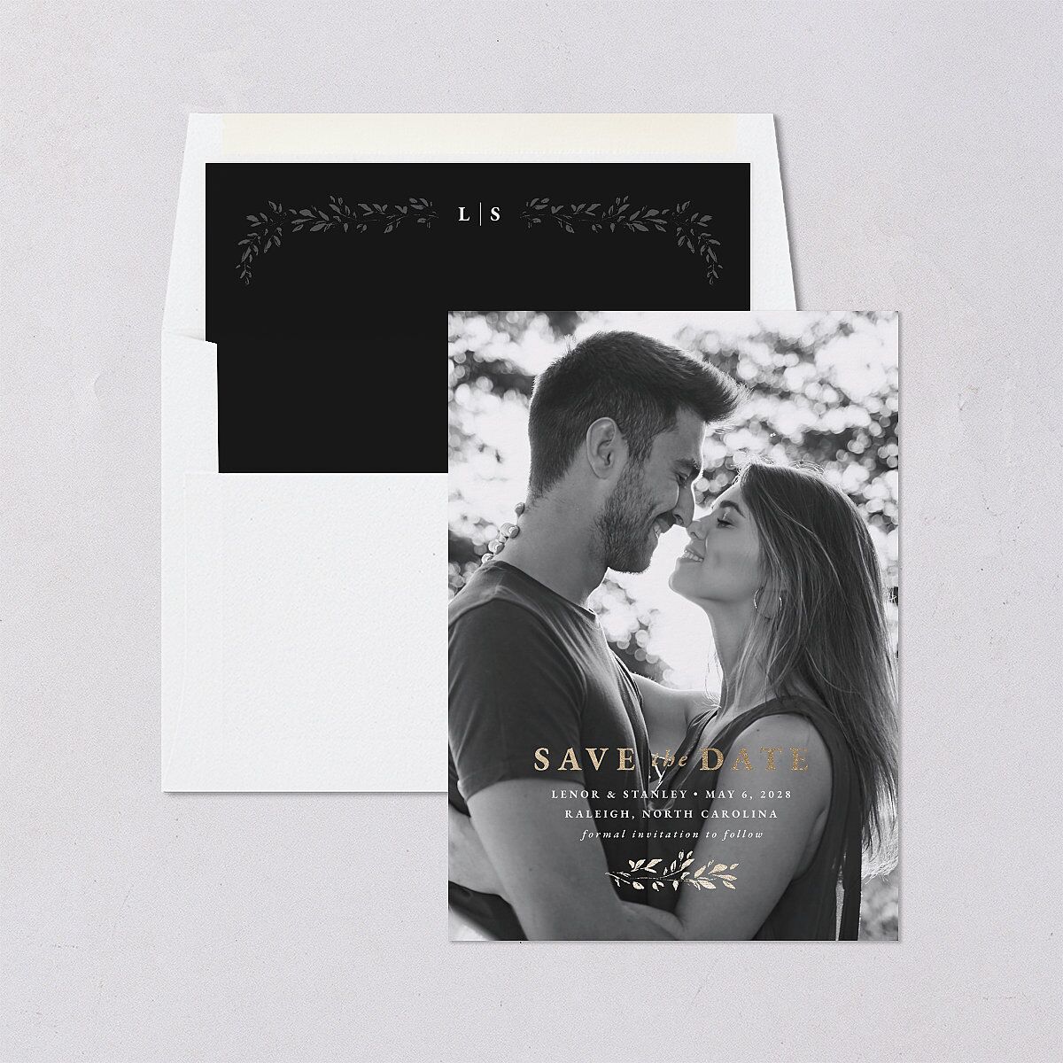 Foliage Accent Save the Date Cards — view 4