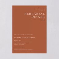 Bohemian Arch Rehearsal Dinner Invitations Rust Signature Blank