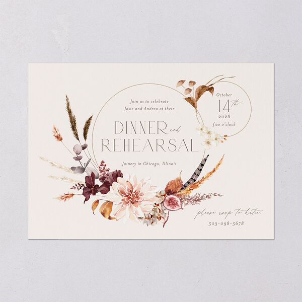 Eclectic Adornment Rehearsal Dinner Invitations Peony Signature Blank Standard