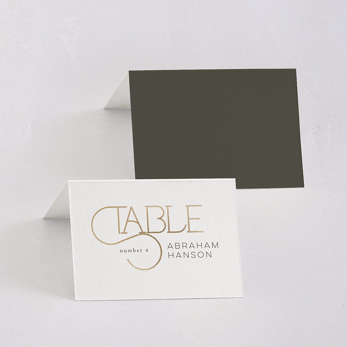 Ornate Love Song Place Cards Gold Hunter Green Signature