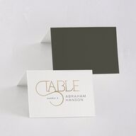 Ornate Love Song Place Cards Gold Hunter Green Signature