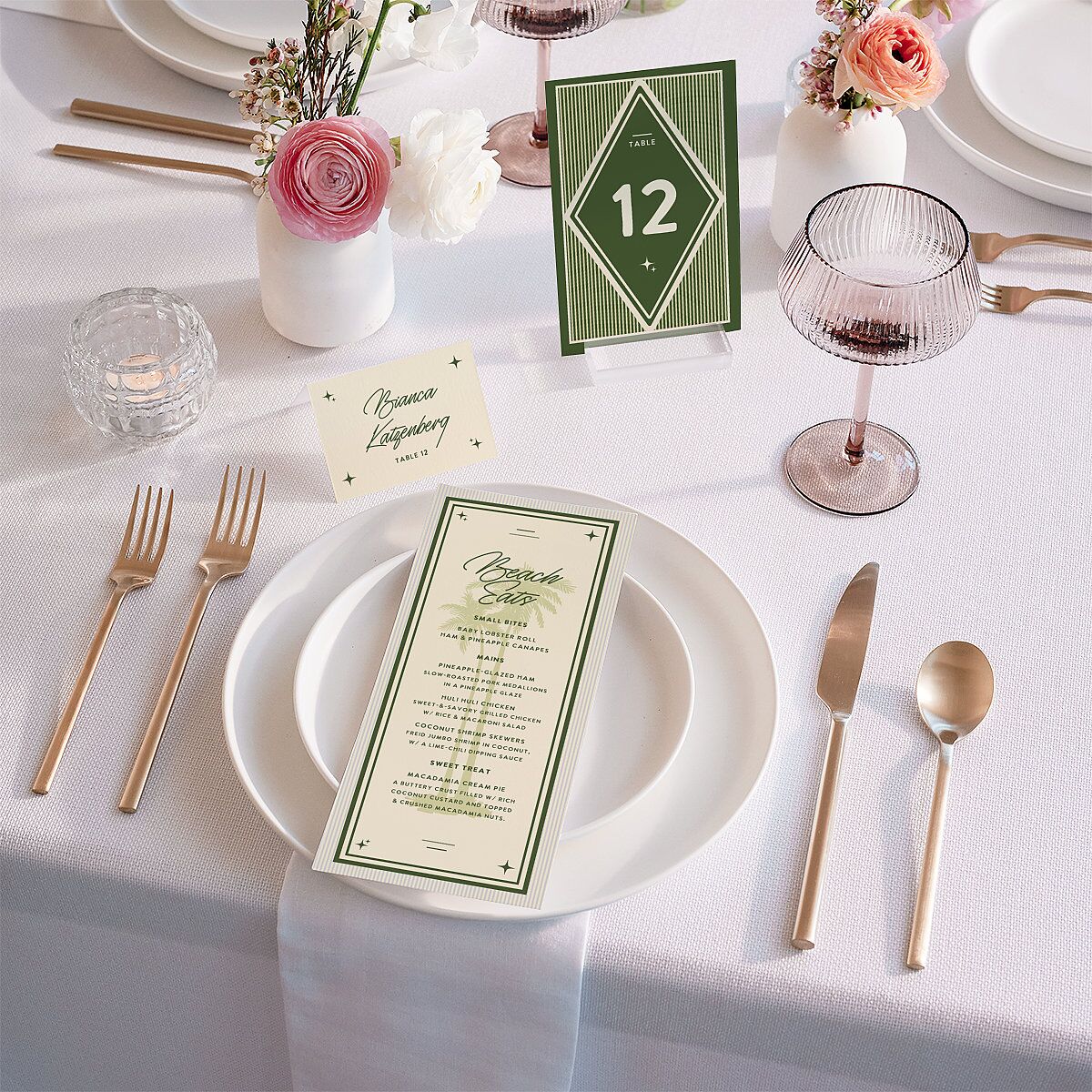 Retro Tropical Destination Menus Pear Signature