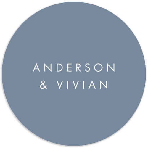 Simply Script Wedding Stickers Dusty Blue