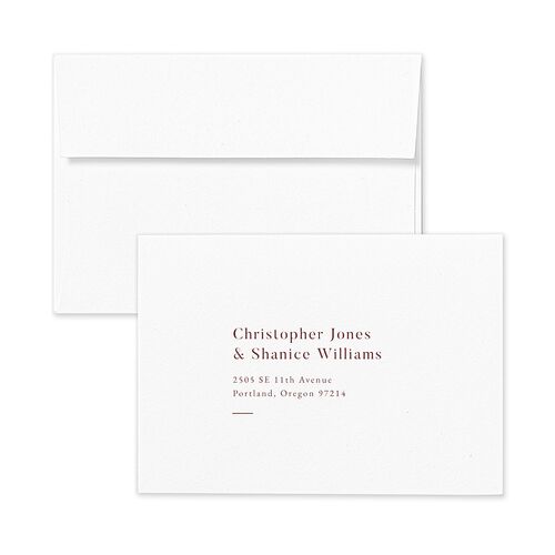Rustic Monogram Wedding Response Card Standard Envelopes Terracotta Merlot Return Address Signature Standard