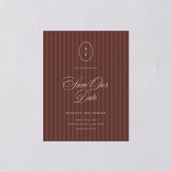 Vintage Oval Monogram Save the Date Petite Cards Merlot Signature smooth Blank No Standard