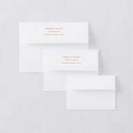 Gilded Blooms Bridal Shower Invitation Envelopes White Regency Blue Both Recipient and Return Addresses Signature Standard