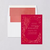 Chinese Phoenix Fenghuang Rehearsal Dinner Invitations Crimson Signature Blank Standard