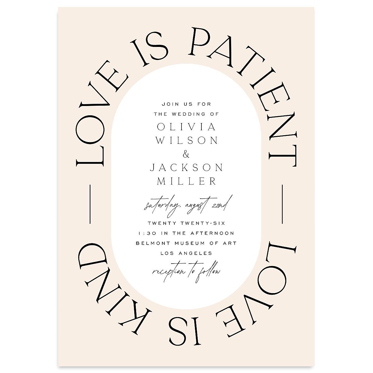 Love Is Patient Wedding Invitations