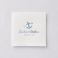 Nautical Border Cocktail Napkins French Blue Napkin Uncoined