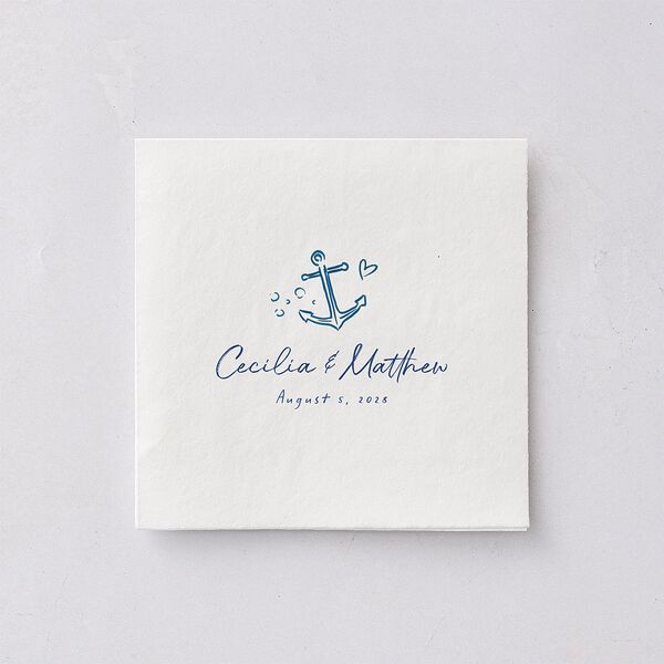 Nautical Border Cocktail Napkins French Blue Napkin Uncoined