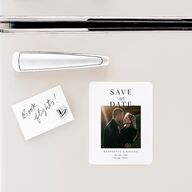 Timeless Typography Save The Date Magnets Pure White Magnet Paper