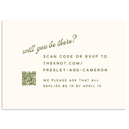 Cabana Stripes Wedding Response Cards Olive Signature Standard