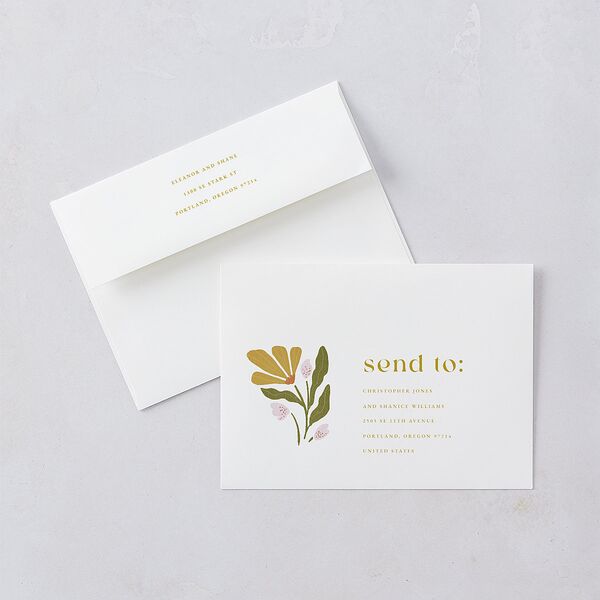 Flower Market Bridal Shower Invitations Gold Signature Blank Standard
