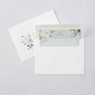 Elegant Peonies and Hydrangeas Wedding Invitations Baby Blue Signature Blank No Standard